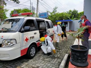 Penyemprotan Disinfektan Di BNNK Ciamis Antisipasi Penyebaran Covid-19