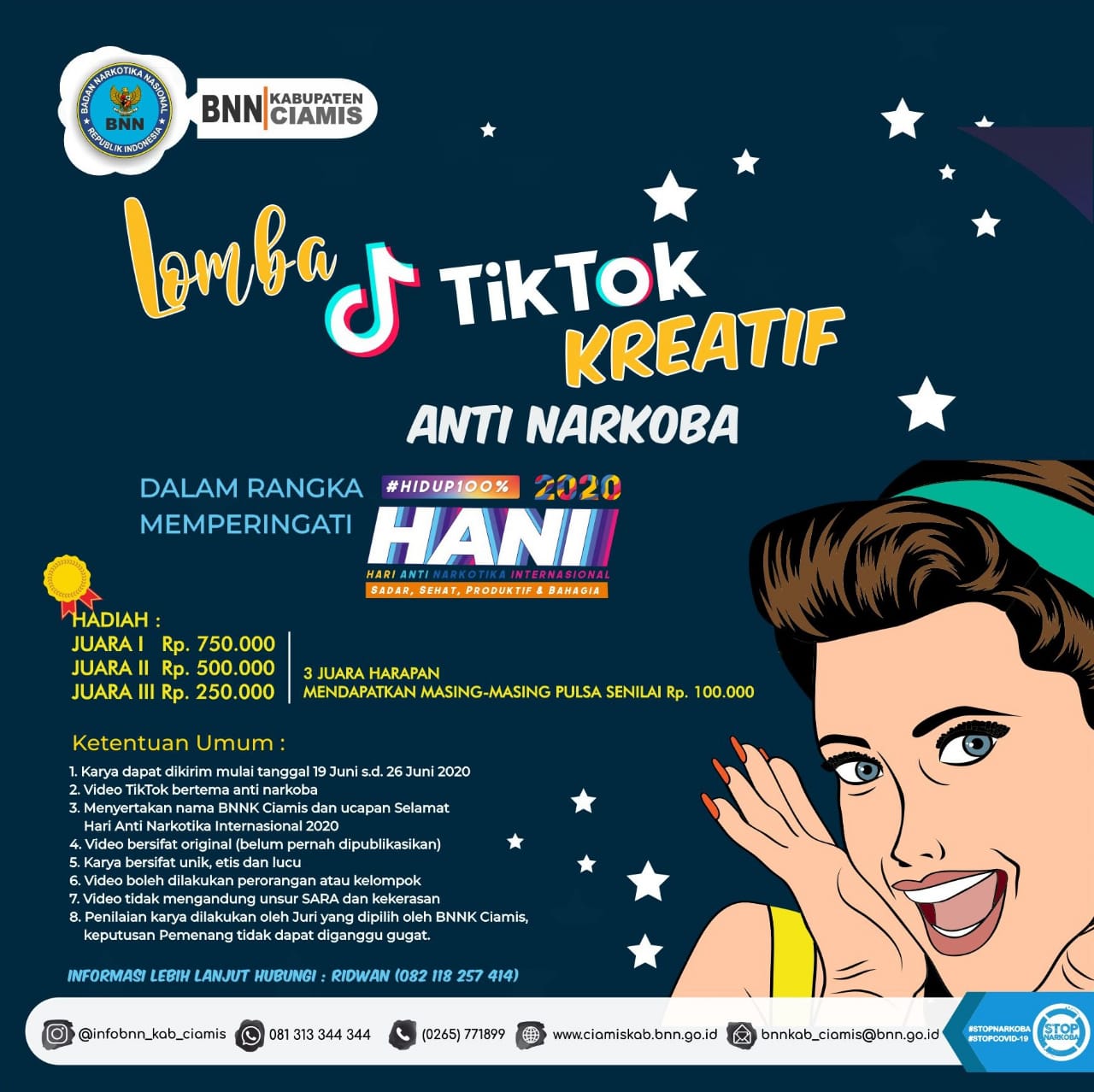 Lomba TikTok Kreatif Anti Narkoba Dalam Rangka Memperingati HANI 2020 Lomba TikTok Kreatif Anti Narkoba Dalam Rangka Memperingati HANI 2020