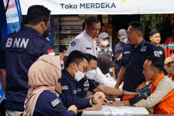 Badan Narkotika Nasional (BNN) Kabupaten Ciamis, Polres Ciamis dan Organda Kabupaten Ciamis Melaksanakan Ramp Check dan Tes Urine Bagi Awak Angkutan Bus Di Terminal Ciamis