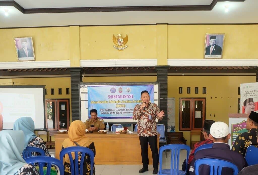 Gandeng BNNK Ciamis , Desa Sindangsari Kecamatan Banjarsari Gelar Sosialisasi Bahaya NAPZA Guna Wujudkan Desa Mandiri Bersih Narkoba